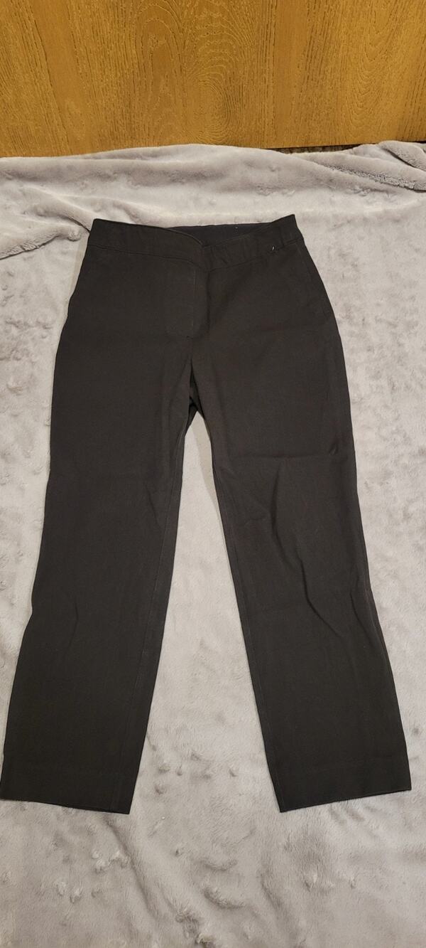 Spanx Polished Ankle Slim Pants Women XS Petite Black Stretch 20365Q Office